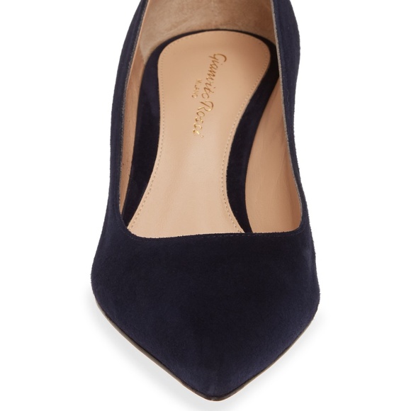 NWOB $695 GIANVITO ROSSI Ellipsis 55 Suede Pump Heels in Navy Blue - Picture 6 of 15